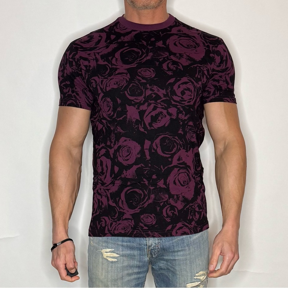 Floral Black and Burgundy Men's Shirt